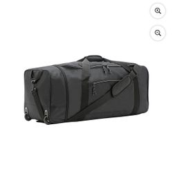Protege 32-inch Large Compactible Rolling Duffel Bag for Travel, Black