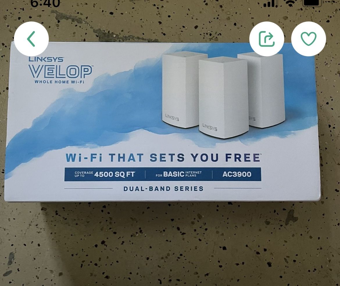 Linksys Velop Whole Home Mesh Wi-Fi Router Dual-Band System AC3900 (3-pack)