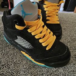 Nike Air Jordan 5 Retro (PS) "Aqua" Toddler Size 12C Black Aqua