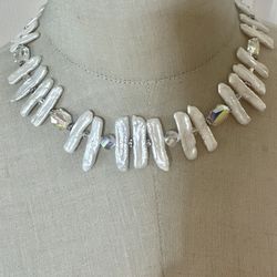 Sterling Silver LUO – Freshwater Stick Pearl Necklace 