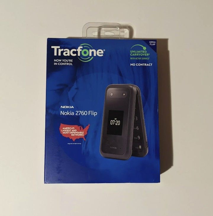 TracFone - Nokia 2760 Flip Phone - 4GB - Black - Prepaid - Brand New Sealed