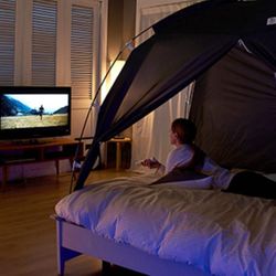 BESTEN Floorless Indoor Privacy Tent on Bed for Warm and Cozy Sleep Inside Drafty Room (Twin, Charcoal)