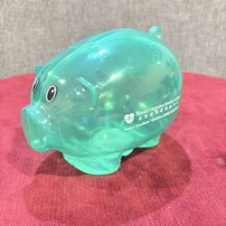 New Piggy Bank-Green See Through Pig
