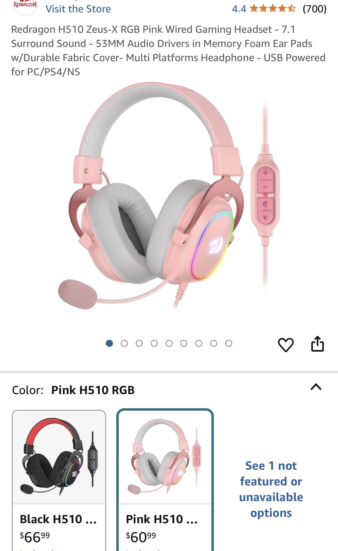 Pink Gaming Headset