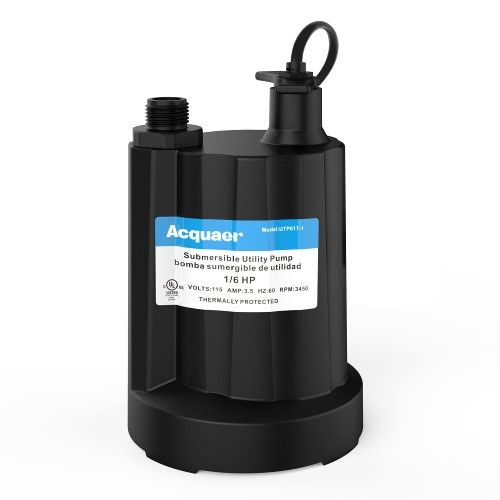 ACQUAER SUBMERSIBLE WATER PUMP 1.6 HP 1750GPH WITH 10 FT ELECTRIC CORD