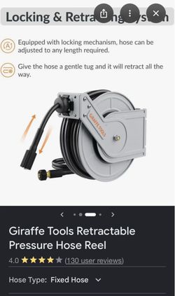 Retractible pressure washer hose