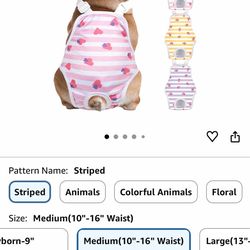 Jollywoods 3 Pack Washable Female Dog Diaper Onesie Sanitary Pantie with Adjustable Suspender, Reusable Fixed Doggie Diapers, Super Absorbent Leakproo