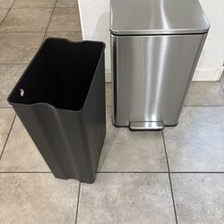 SIMPLI-MAGIC 50 Liter / 13.2 Gallon Soft-Close, Smudge Resistant Trash Can with Foot Pedal and Built in Filter- Stainless Steel, Sleek Finish