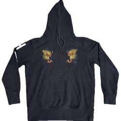 HUF Men’s Size XL Hoodie Sweatshirt Black Embroidered Japanese Dragon
