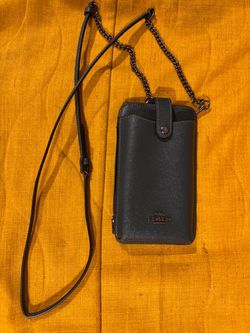 Coach North/South Forest Green Crossbody Phone Pouch.