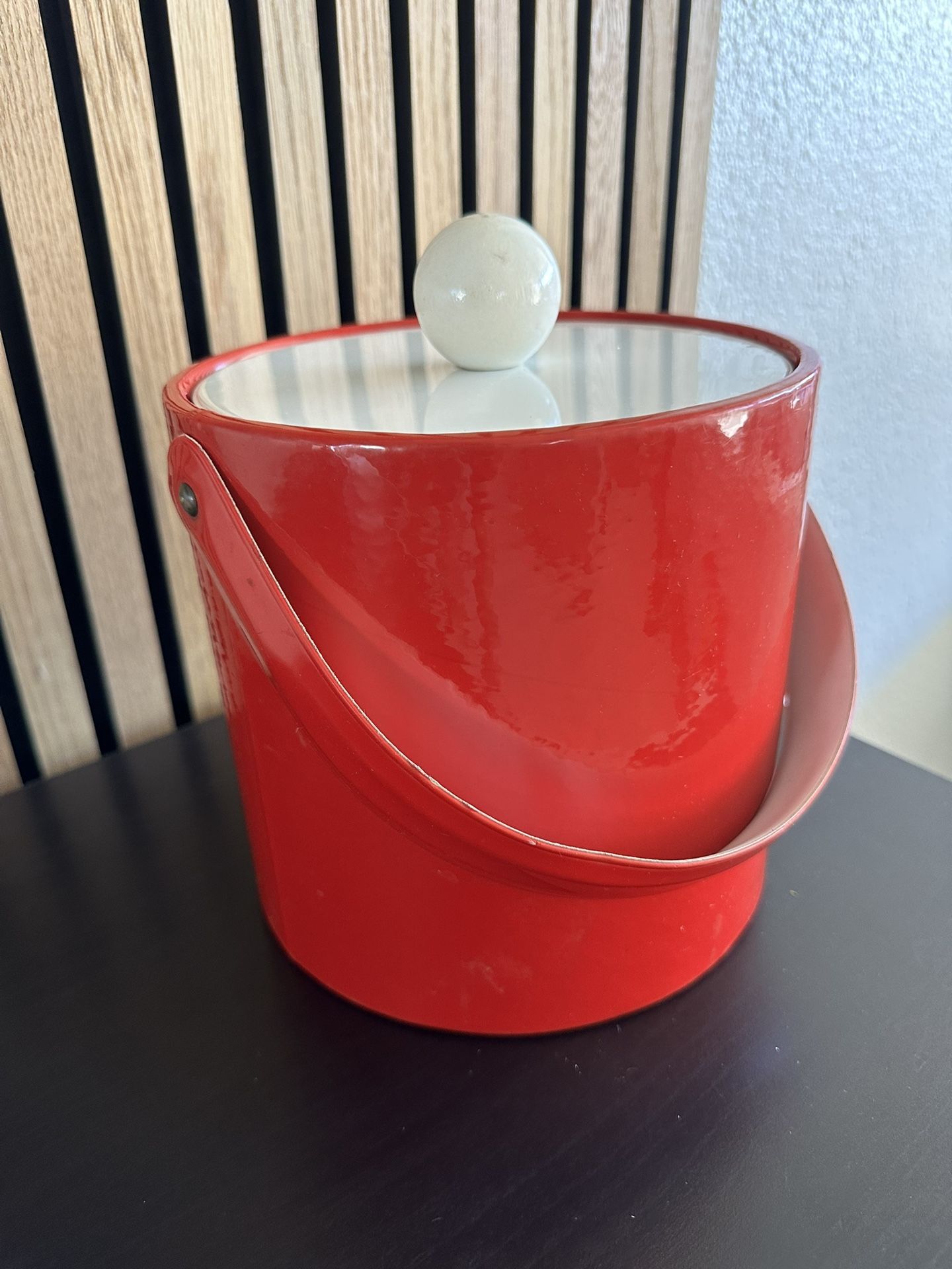 Mid Century Modern Red Ice. Bucket