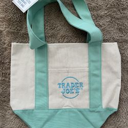 Trader Joes Mini Tote Bag Green 
