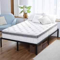 Like New Queen Hybrid Mattress – 13” Gel Memory Foam + Pocket Springs