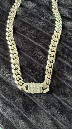 14K White Gold Filled Cuban Chain 185g 24” 14mm Thick