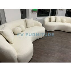 BRAND NEW! BOUCLE SOFA LOVESEAT SET! SAME DAY DELIVERY! 3 MONTHLY PAYMENTS 