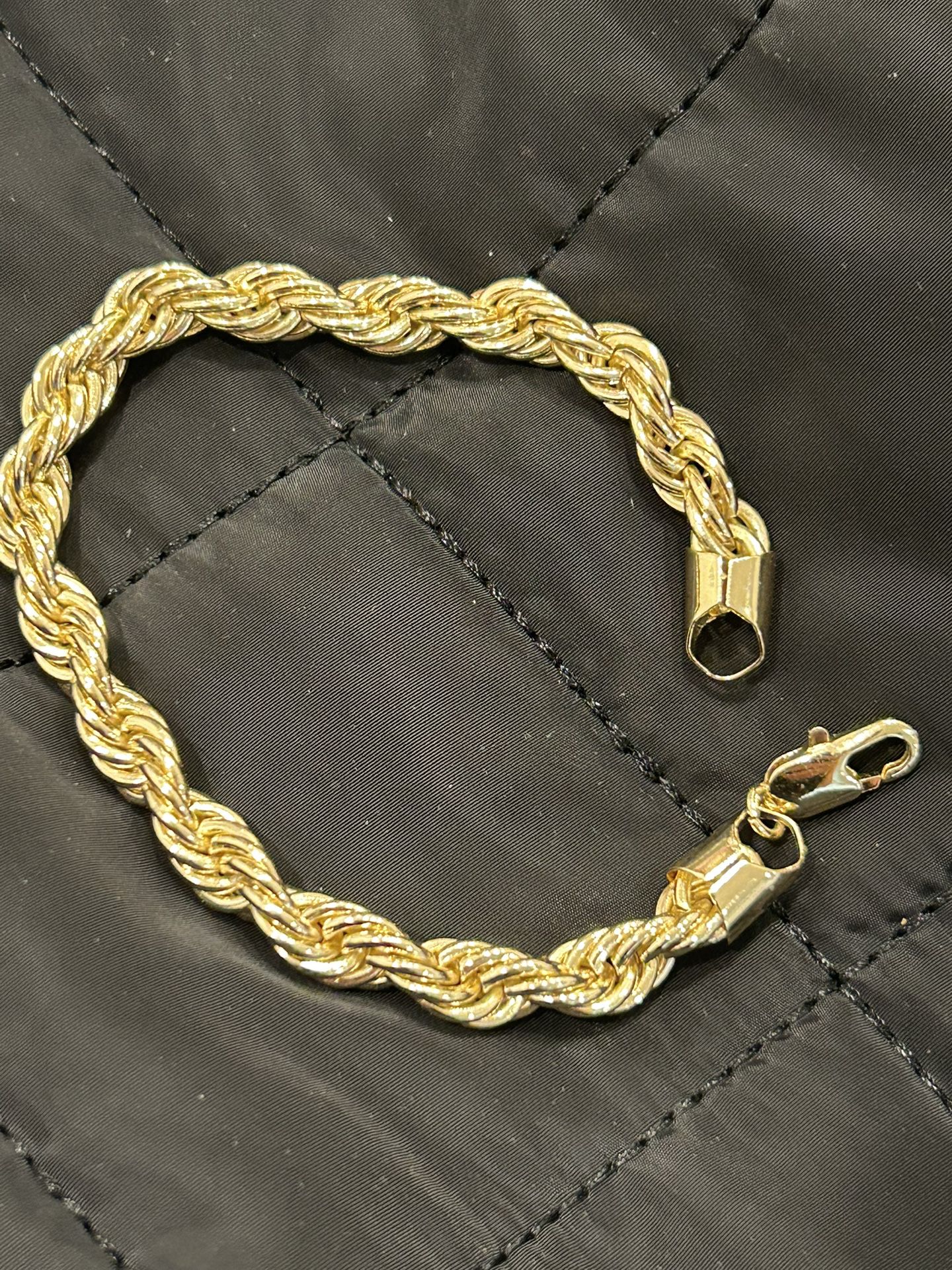 gold plated rope bracelet