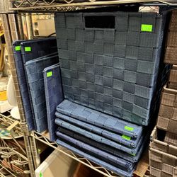 Woven Decorative Folding Storage Basket Very Good Condition $3 each