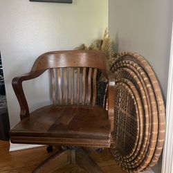 Antique Swivel Bankers Chair