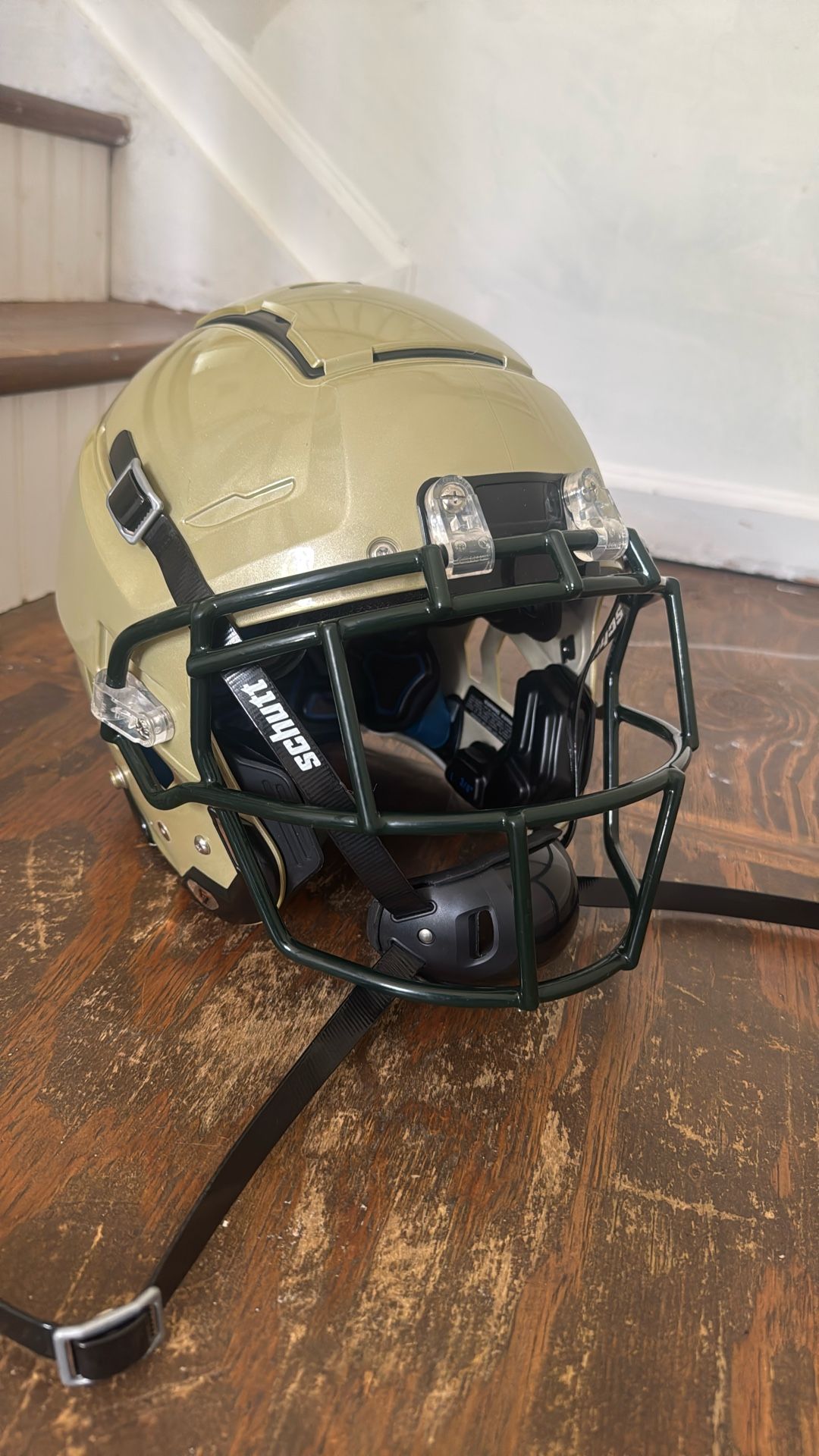 F7 Helmet Gold and Forest Green Adult Medium