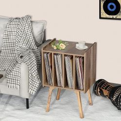 Century Modern Turntable Stand with Wood Legs,Oak