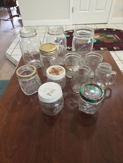 BALL CANNING JARS, KERR JARS, JAM JARS SEE DESCRIPTION