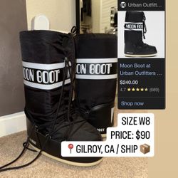 $90 | Size W8 | Moon Boot – Black Nylon