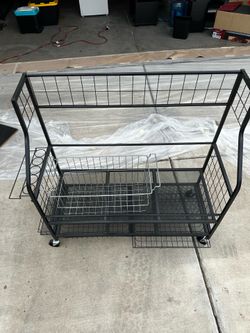 Golf Bag Storage Organizer Rack on Wheels