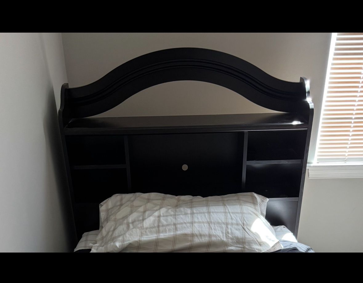 Twin Bed w Base Drawer Storage and Twin Memory Foam Mattress 