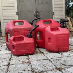 4 Gasoline Canisters 1, 2, 5 Gallon
