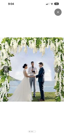 Artificial Flowers Garland, 8Pcs 7.2Ft/Piece Silk Fake Wisteria Vine Kit, Hanging Flower for House Outdoor Garden Ceremony Outside Wedding Arch Floral