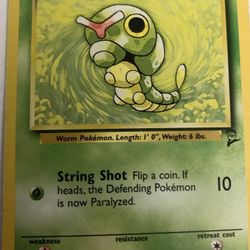 Caterpie Pokemon Trading Card 1995