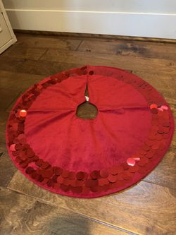 Red Sequin 24 Inch Tree Skirt