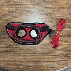 Small Red Pet Harness and Leash