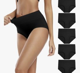 NEW Women's Cotton Underwear High Waisted Full Coverage Size Large 5 Pack New, Open Package