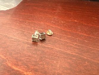 Square Stone Stud Earrings 14k