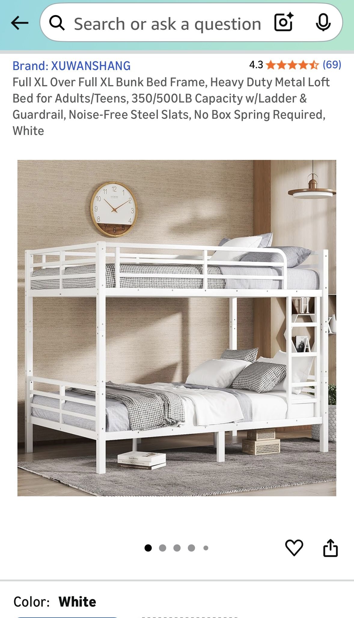 Full XL over Full XL bunk beds