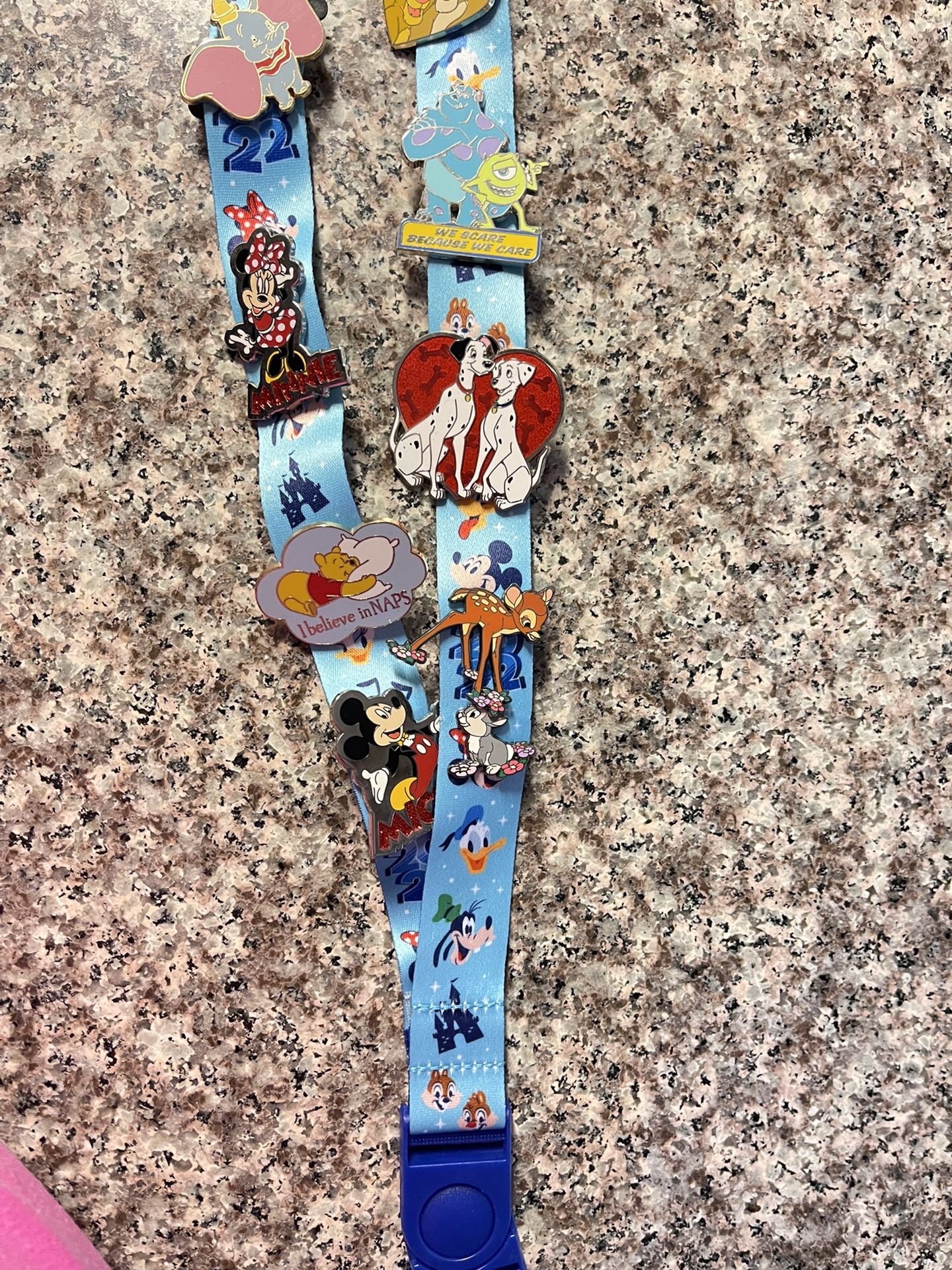 Disney Pins And Lanyard