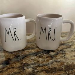 Rae Dunn Mr And Mrs Wedding Coffee Cups Mugs