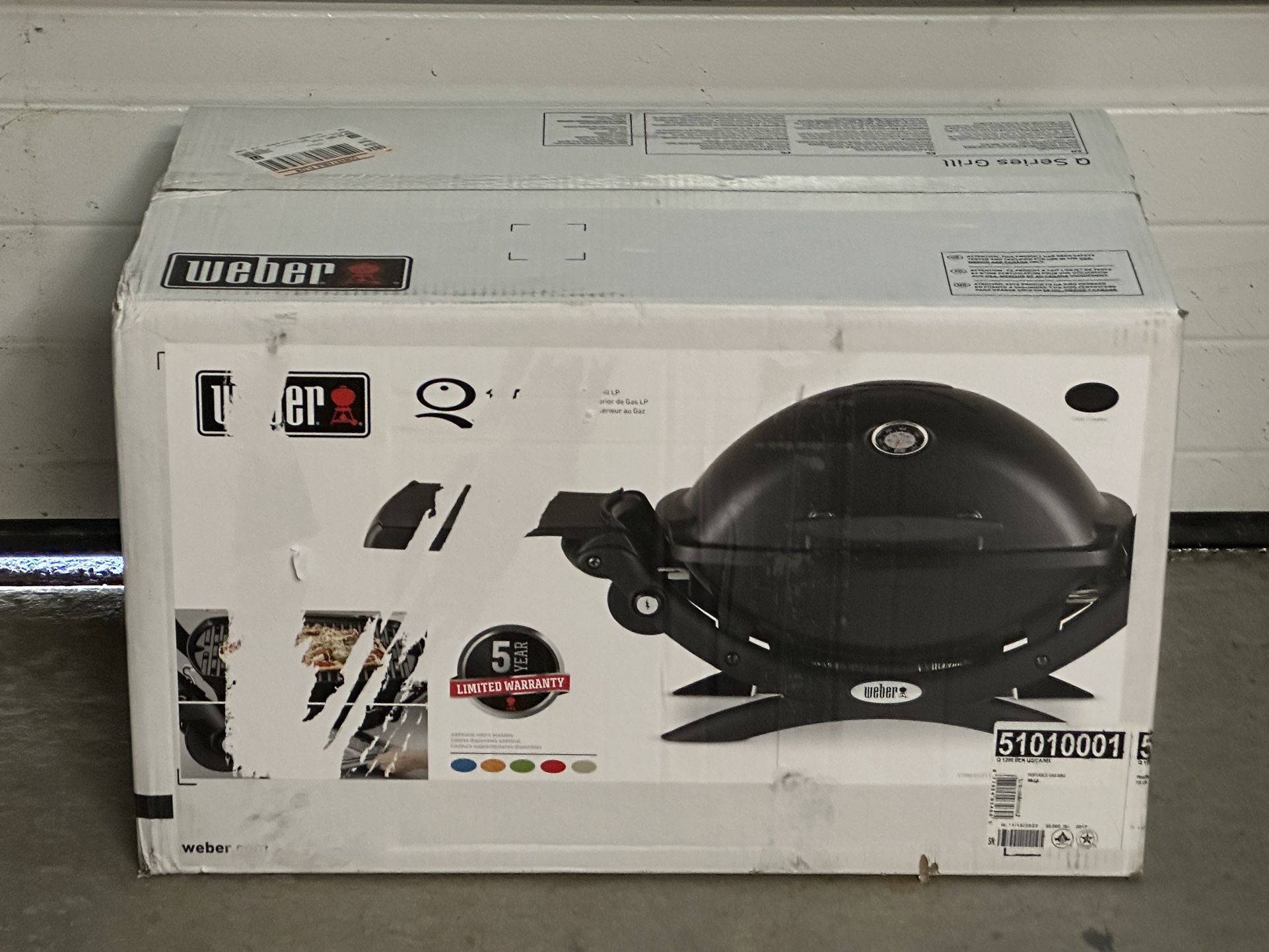 Brand New Weber Q1200 Liquid Propane Grill Black BBQ Barbecue
