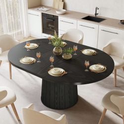 Oval Dining Table + 4 Upholstered Chairs