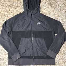 Men's LARGE Nike Sportswear Hooded Jacket Black