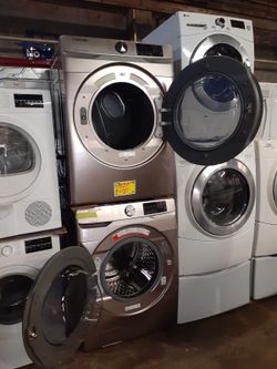 New Samsung front load washer and dryer set with 6 months warranty