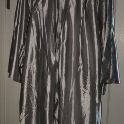 Silver Graduation Gown And  Cap Plus Tassle