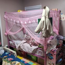 Princess Canopy Bed Frame Twin Bed Size. 