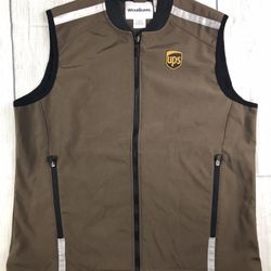 EUC! UPS United Parcel Service Wear Guard Vest Full Zip Sz Large