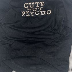 Cute but Psycho Small Dog Cat Puppy Shirt In Size Large Black 