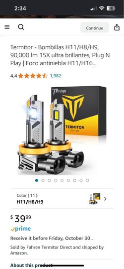 Termitor H11/H8/H9 LED Bulbs 2-Pack