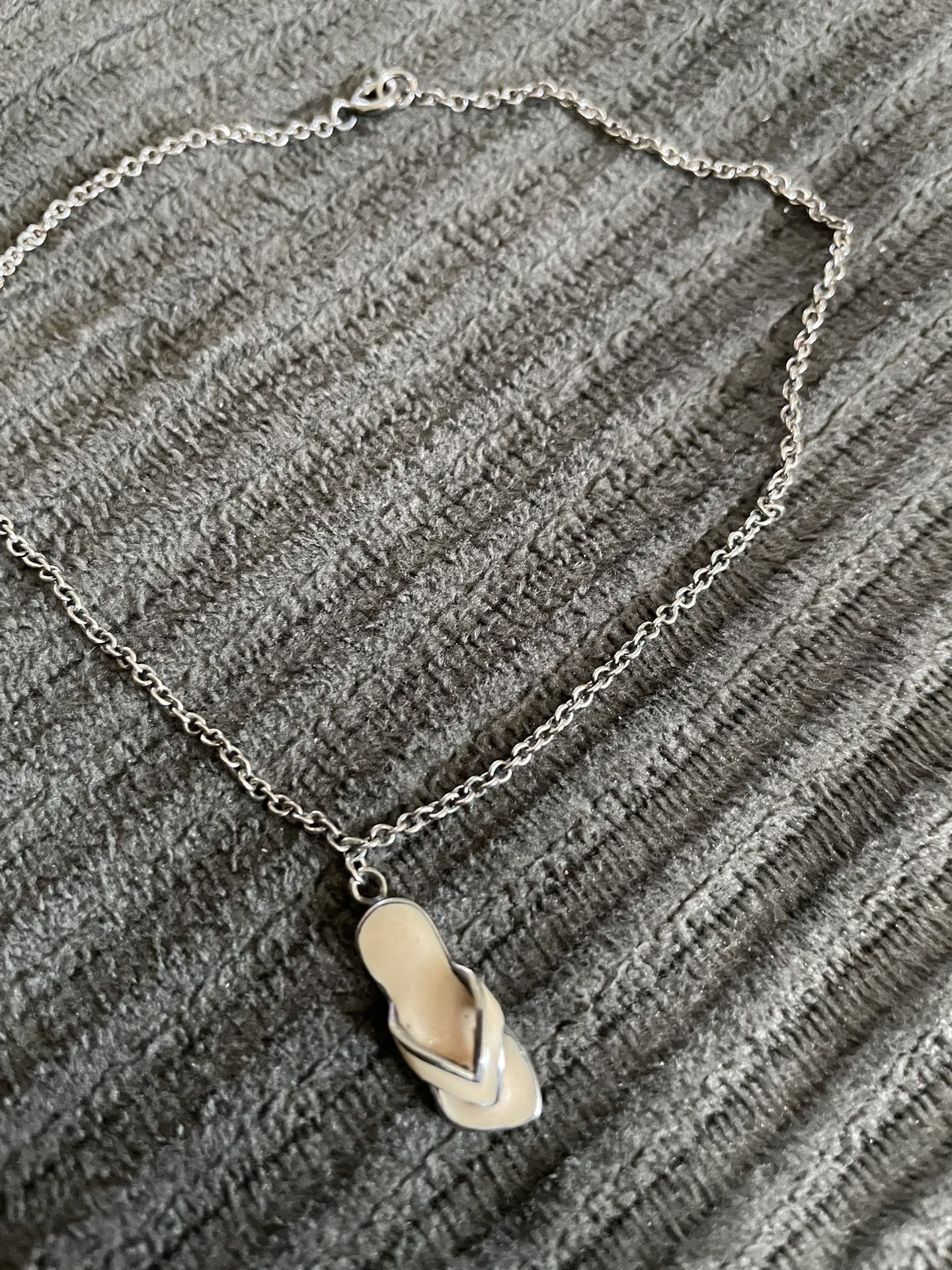 Silver Anklet 925 With Pendant Silver Flip Flap