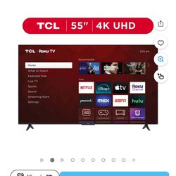 TCL 55” Class S4 (55S451) 4K UHD HDR Smart TV with Roku TV