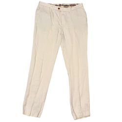 tommy bahamas 55% LYOCELL 45% LINEN Men's Cream Linen Blend Casual Pants 36X34.